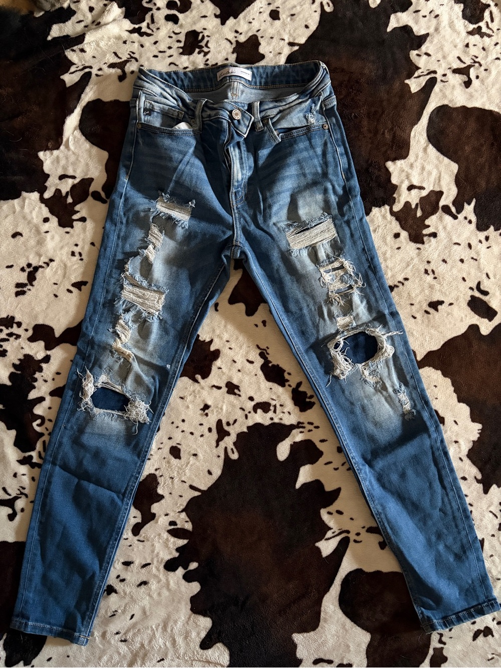 KanCan Distressed Medium Blue Skinny Jeans